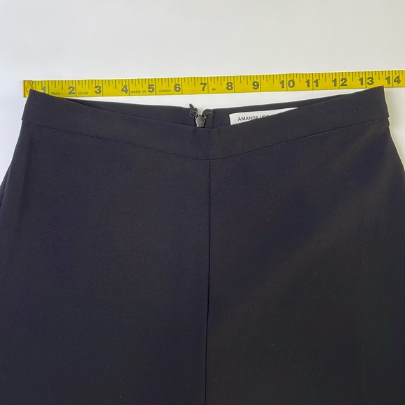 Amanda Uprichard Black Flat Front Straight Pants Size S Hight Waist Wide Leg - Picture 9 of 16